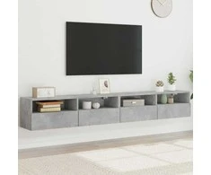 TV staliukas Sieninės TV spintelės, 2vnt., betono, 100x30x30cm, mediena