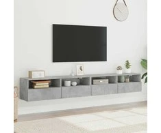 TV staliukas Sieninės TV spintelės, 2vnt., betono, 100x30x30cm, mediena