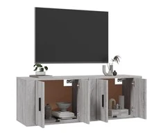 TV staliukas Sieninės TV spintelės, 2vnt., pilkos ąžuolo, 57x34,5x40cm
