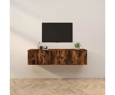 TV staliukas Sieninės TV spintelės, 2vnt., dūminio ąžuolo, 80x34,5x40cm