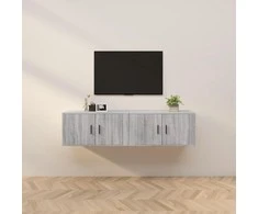 TV staliukas Sieninės TV spintelės, 2vnt., pilkos ąžuolo, 80x34,5x40cm