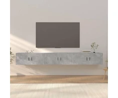 TV staliukas Sieninės TV spintelės, 3vnt., betono pilkos, 100x34,5x40cm