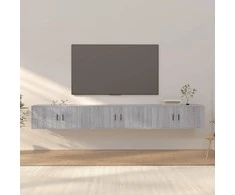 TV staliukas Sieninės TV spintelės, 3vnt., pilkos ąžuolo, 100x34,5x40cm