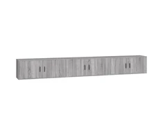 TV staliukas Sieninės TV spintelės, 3vnt., pilkos ąžuolo, 100x34,5x40cm