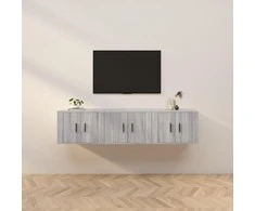 TV staliukas Sieninės TV spintelės, 3vnt., pilkos ąžuolo, 57x34,5x40cm