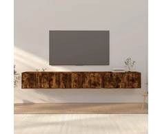 TV staliukas Sieninės TV spintelės, 3vnt., dūminio ąžuolo, 100x34,5x40cm