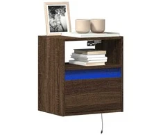 TV staliukas Sieninės TV spintelės su LED, 2vnt., rudos ąžuolo, 41x31x45cm