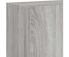 TV staliukas Sieninės TV spintelės su LED, 2vnt., pilkos ąžuolo, 60x35x41cm