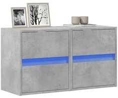 TV staliukas Sieninės TV spintelės su LED, 2vnt., betono pilkos, 41x31x45cm