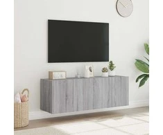 TV staliukas Sieninės TV spintelės su LED, 2vnt., pilkos ąžuolo, 60x35x41cm