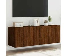 TV staliukas Sieninės TV spintelės su LED, 2vnt., rudos ąžuolo, 60x35x41cm