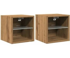 TV staliukas Sieninės TV spintelės su LED, 2vnt., artisano, 30x28,5x30cm