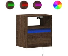 TV staliukas Sieninės TV spintelės su LED, 2vnt., rudos ąžuolo, 41x31x45cm