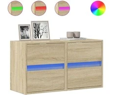 TV staliukas Sieninės TV spintelės su LED, 2vnt., sonoma ąžuolo, 41x31x45cm