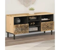 TV staliukas Televizoriaus spintelė, 100x33x46cm, mango medienos masyvas