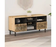 TV staliukas Televizoriaus spintelė, 100x33x46cm, mango medienos masyvas