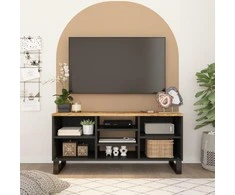 TV staliukas Televizoriaus spintelė, 100x33x46cm, mango/apdirbta mediena