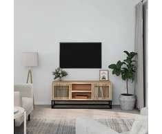 TV staliukas Televizoriaus spintelė, 105x30x45cm, apdirbta mediena/geležis