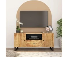 TV staliukas Televizoriaus spintelė, 105x33,5x46cm, mango/apdirbta mediena