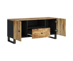 TV staliukas Televizoriaus spintelė, 105x33,5x46cm, mango/apdirbta mediena