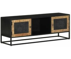 TV staliukas Televizoriaus spintelė, 110x30x40cm, mango masyvas ir geležis