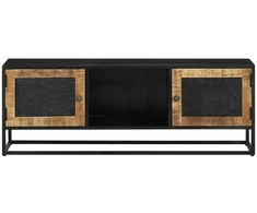 TV staliukas Televizoriaus spintelė, 110x30x40cm, mango masyvas ir geležis