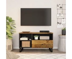 TV staliukas Televizoriaus spintelė, 80x33x46cm, mango/apdirbta mediena