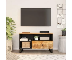 TV staliukas Televizoriaus spintelė, 80x33x46cm, mango/apdirbta mediena