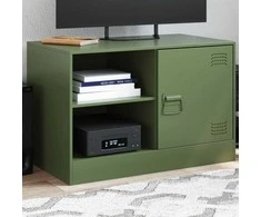 TV staliukas Televizoriaus spintelė, alyvuogių žalia, 67x39x44cm, plienas