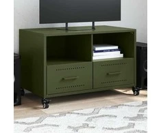 TV staliukas Televizoriaus spintelė, alyvuogių žalia, 68x39x43,5cm, plienas