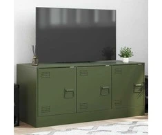 TV staliukas Televizoriaus spintelė, alyvuogių žalia, 99x39x44cm, plienas