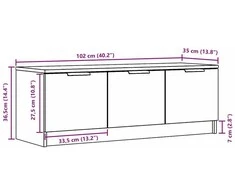 TV staliukas Televizoriaus spintelė, artisano ąžuolo, 102x35x36,5cm, mediena