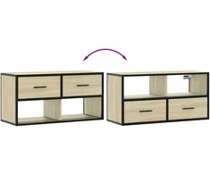 TV staliukas Televizoriaus spintelė, ąžuolo, 80x31x39,5cm, mediena/metalas