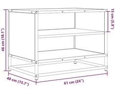 TV staliukas Televizoriaus spintelė, ąžuolo, 61x40x46cm, mediena ir metalas