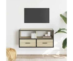 TV staliukas Televizoriaus spintelė, ąžuolo, 80x31x39,5cm, mediena/metalas