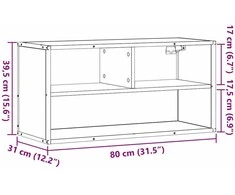 TV staliukas Televizoriaus spintelė, ąžuolo, 80x31x39,5cm, mediena/metalas