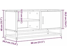 TV staliukas Televizoriaus spintelė, ąžuolo, 80x34,5x40cm, mediena/metalas