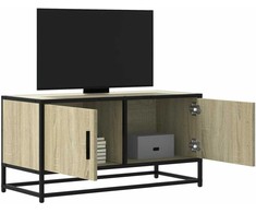 TV staliukas Televizoriaus spintelė, ąžuolo, 80x34,5x40cm, mediena/metalas