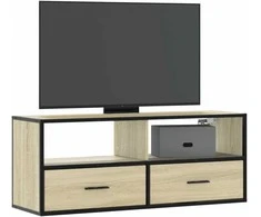 TV staliukas Televizoriaus spintelė, ąžuolo, 100x31x39,5cm, mediena/metalas