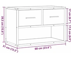 TV staliukas Televizoriaus spintelė, ąžuolo, 60x31x39,5cm, mediena/metalas