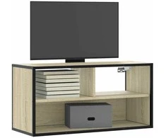TV staliukas Televizoriaus spintelė, ąžuolo, 80x31x39,5cm, mediena/metalas