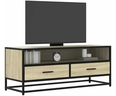 TV staliukas Televizoriaus spintelė, ąžuolo, 100x34,5x40cm, mediena/metalas