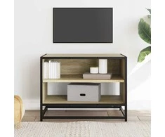 TV staliukas Televizoriaus spintelė, ąžuolo, 61x40x46cm, mediena ir metalas