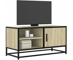 TV staliukas Televizoriaus spintelė, ąžuolo, 80x34,5x40cm, mediena/metalas