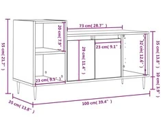 TV staliukas Televizoriaus spintelė, ąžuolo, 100x35x55cm, apdirbta mediena