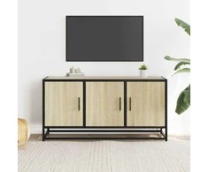 TV staliukas Televizoriaus spintelė, ąžuolo, 100x35x50cm, mediena ir metalas
