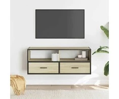 TV staliukas Televizoriaus spintelė, ąžuolo, 100x31x39,5cm, mediena/metalas