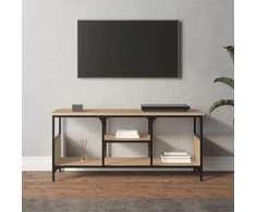 TV staliukas Televizoriaus spintelė, ąžuolo, 100x35x45cm, mediena ir geležis