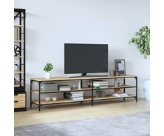 TV staliukas Televizoriaus spintelė, ąžuolo, 200x30x50cm, mediena ir metalas