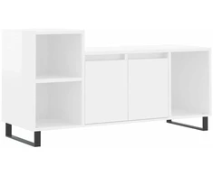 TV staliukas Televizoriaus spintelė, balta, 100x35x55cm, mediena, blizgi